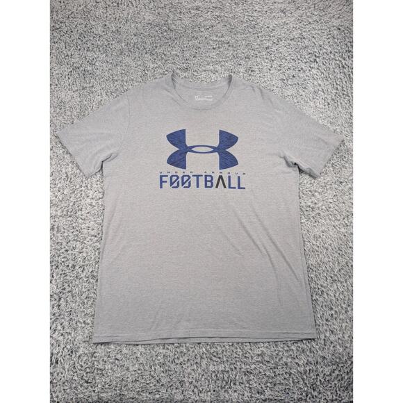 Under Armour Shirt Men Extra Large Gray Athleisure Gym Training Football Tee - Picture 1 of 6